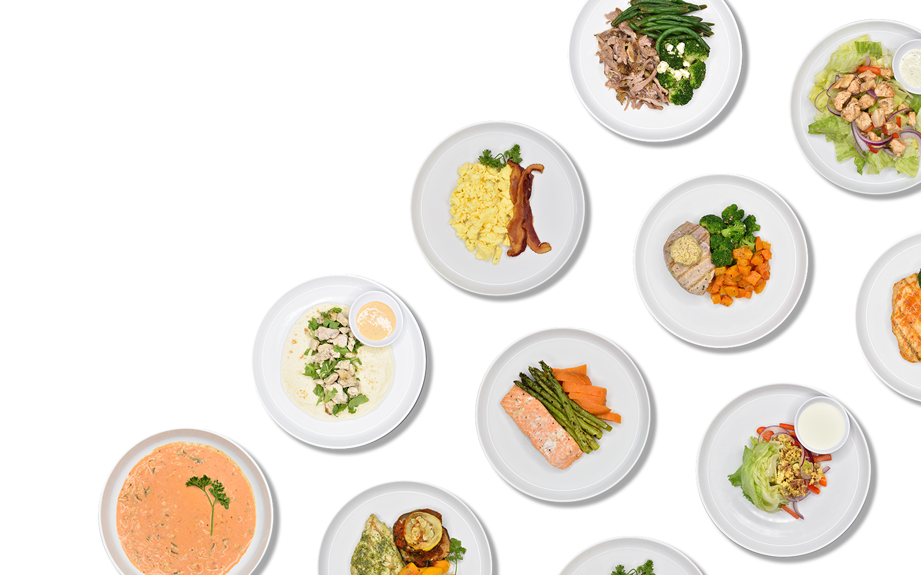 Plates of fresh food